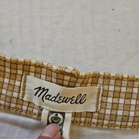 Madewell Perfect Jean Vintage Shorts 26 Mini Check Gold High-Waisted Boho NK210 - Picture 5 of 11
